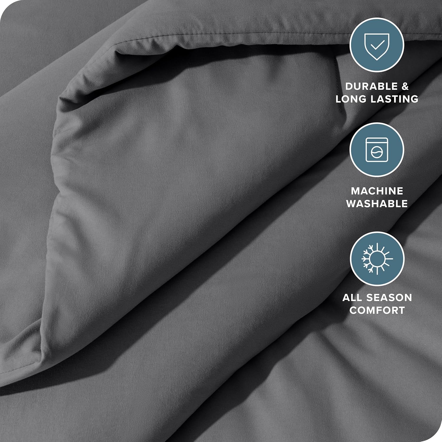 Bare Home Comforter Set - Full Size - Ultra-Soft - Goose Down Alternative - Premium 1800 Series - All Season Warmth Comforter (Full, Grey)