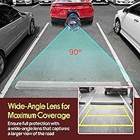 Vista 3 de Pyle Flush Mount Rearview Mirror Cam, Marine Grade Waterproof HD Rear Car Camera with Night Vision, IR LED Lights, Built-in Distance Scale Lines