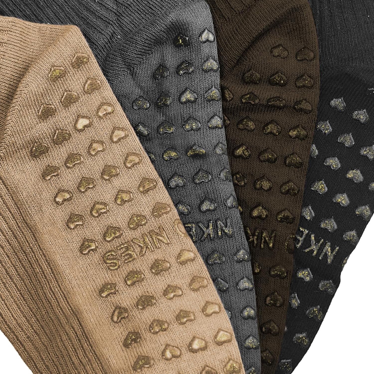 Cute Floral Design Yoga Socks for Women, 4 Pairs Non-Slip Pilates Socks with Ruffled Edge - Image 7