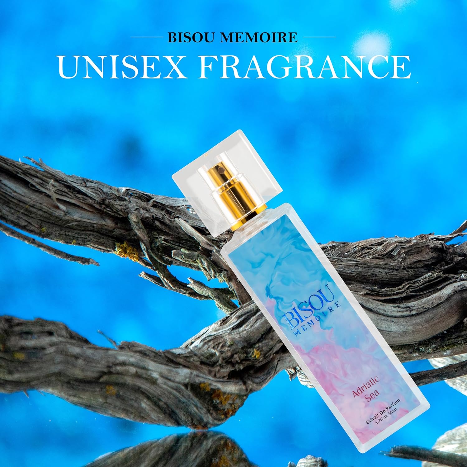 Adriatic Sea Extrait de Parfum, Unisex Perfume with Plum Pear Immortelle Jasmine Vanilla Almond, Fresh Fruity Scent, 50 ml