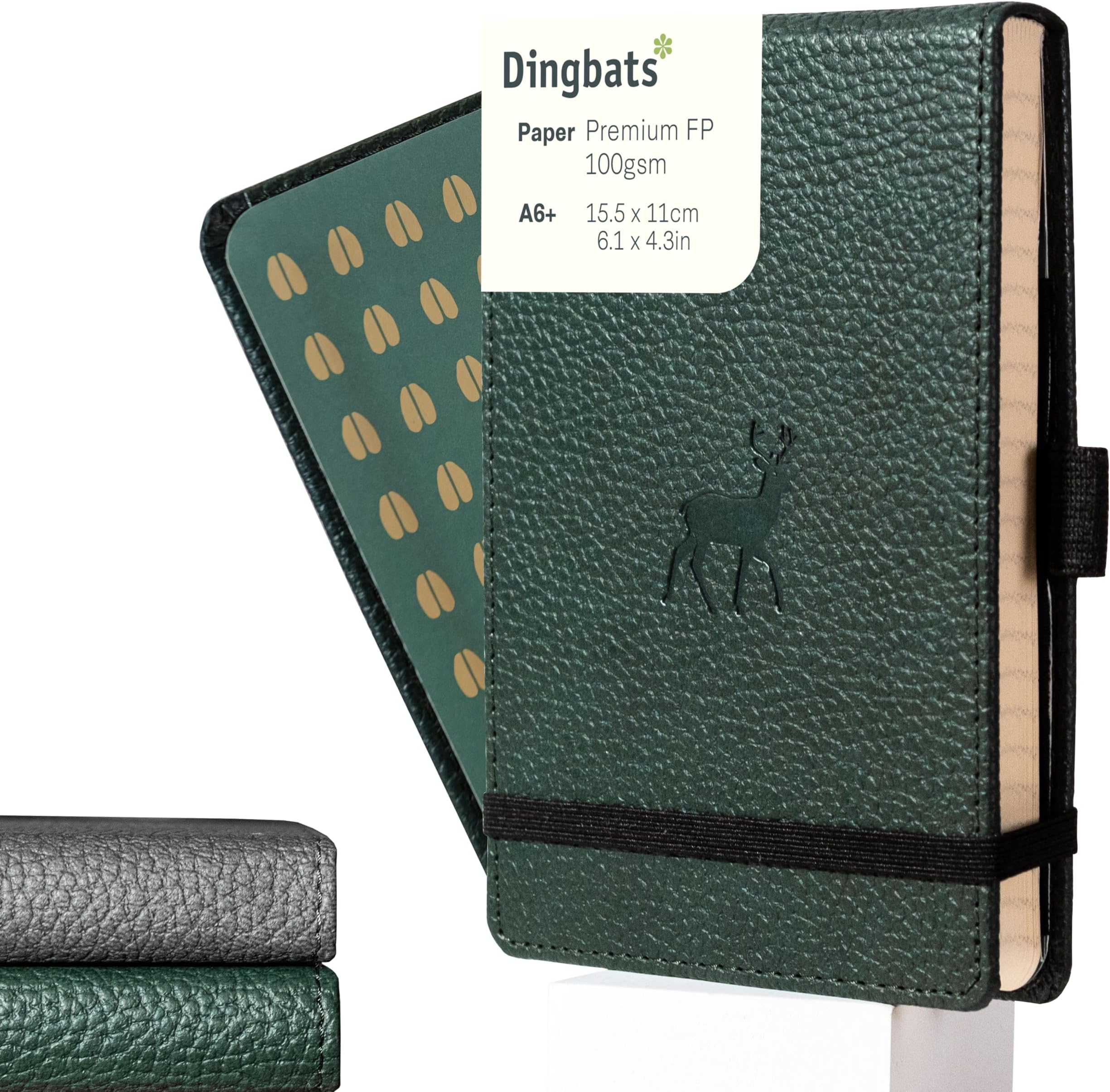 Dingbats* Notebooks Wildlife A6 Reporter Green Deer - Plain
