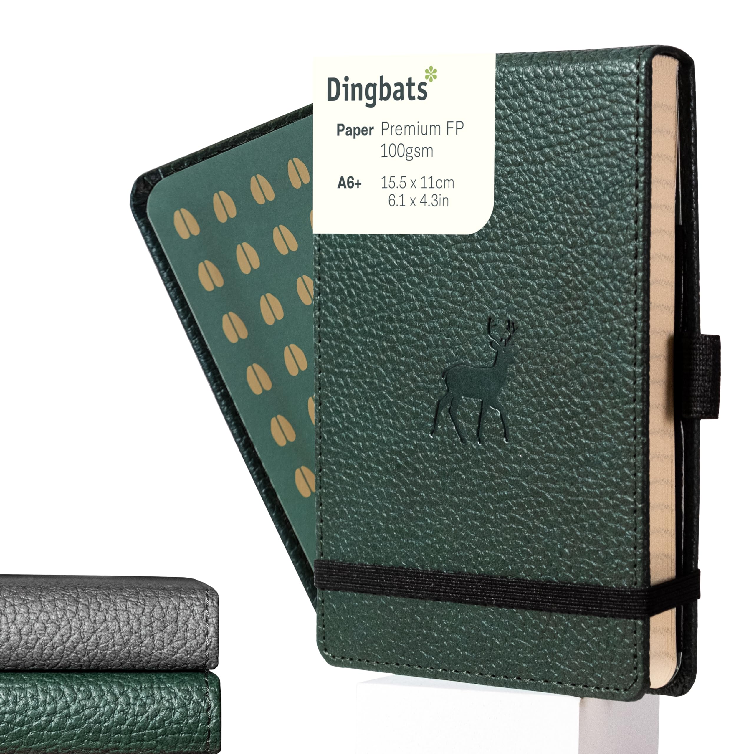 Sponsored Ad – Dingbats* - Wildlife Squared Reporter A6 Notebook -PU Leather Hardcover Pocket Journal for Work, Travel -Pocket, Elastic Closure, Pen Holder, Bookmark