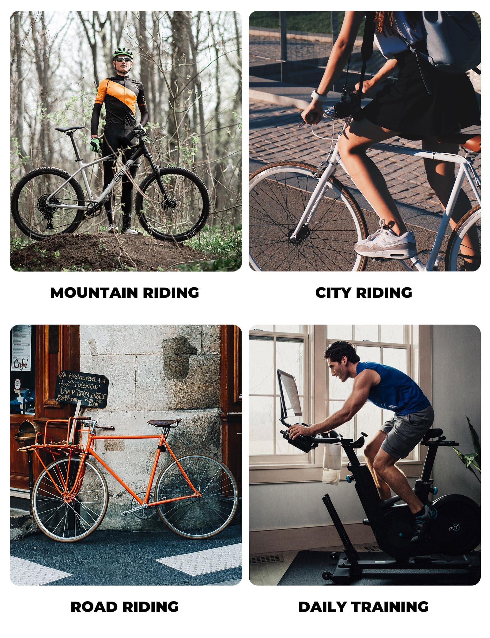 ROCKBROS Fahrradschuhe Herren Damen Rennrad & MTB, Atmungsaktive Radschuhe mit Drehverschluss, rutschfeste Gummisohle, Unisex Mountainbike & Indoor Cycling Schuhe, Weiß 39–46