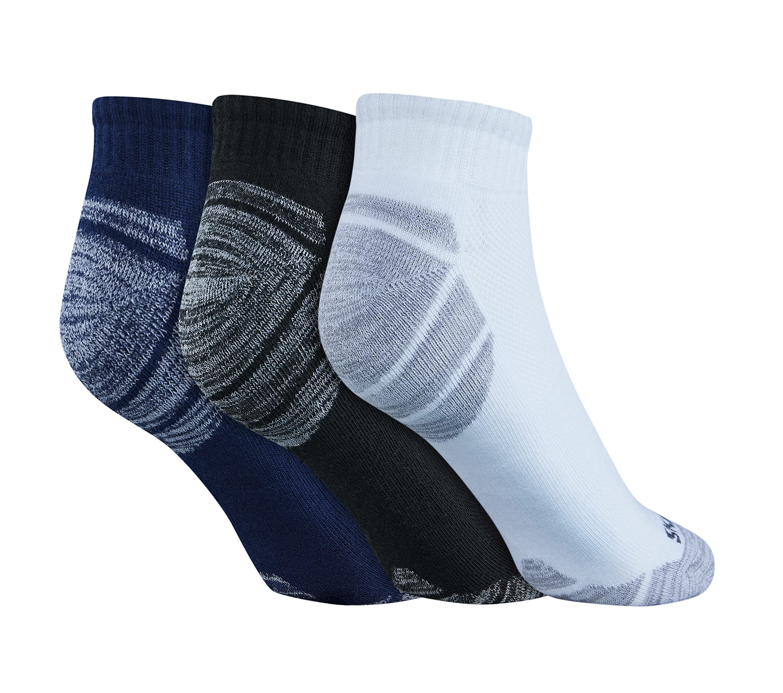 SKECHERS SOCKS - PACK OF 3 MENS 1/2 TERRY QTR CREW (S20039ID-WBKB_L)