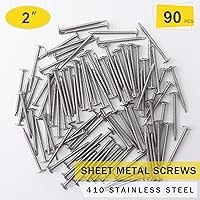 Vista 3 de Tornillos autorroscantes de acero inoxidable #8 x 2 410 para metal, plástico y madera, cabeza de armadura modificada Phillips Drive, tornillos