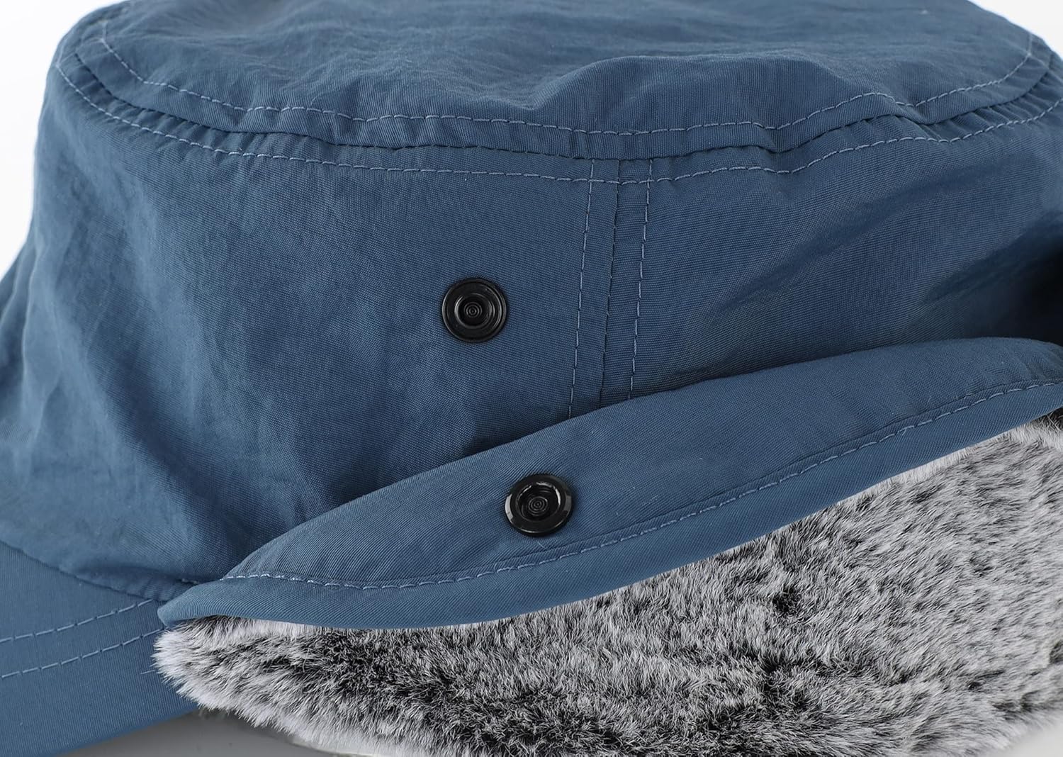 Connectyle Men's Winter Hat with Visor Warm Earflaps Hat Fully Lined Faux Fur Baseball Cap Trapper Hunting Hats - Image 7