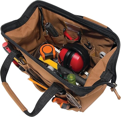 Miniatura 4 de Carhartt Onsite Bolsa de herramientas, duradera resistente al agua, bolsa de almacenamiento de herramientas, pesada, 14 pulgadas, 26 bolsillos,