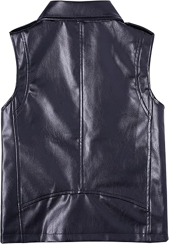 Miniatura 2 de Chaleco de piel sintética para niños y niñas, chalecos de motocicleta, abrigo de vestir Joker de 3 a 12 años