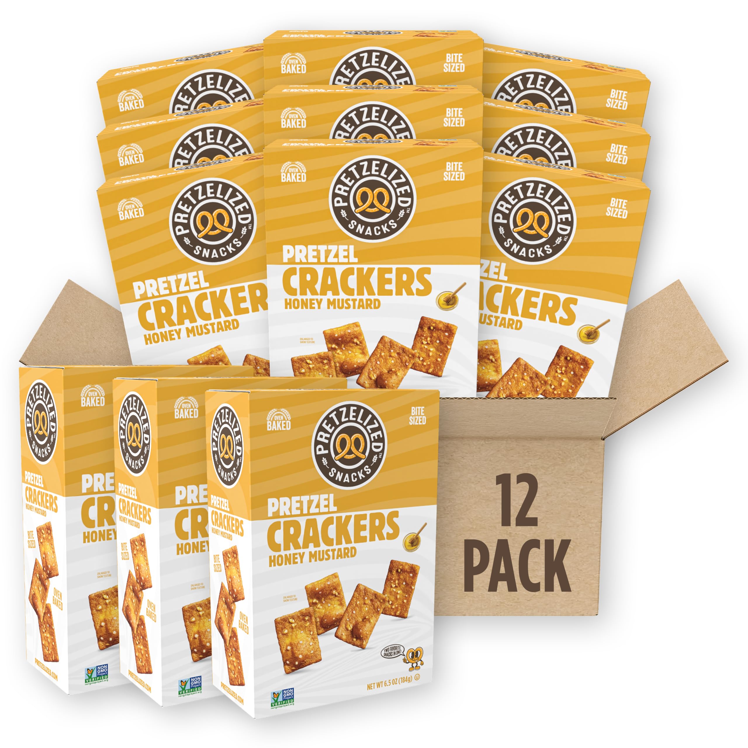 PRETZELIZED Snacks Honey-Mustard / 6.5 Ounce (Pack of 12) / 12 Assortments & Samplers