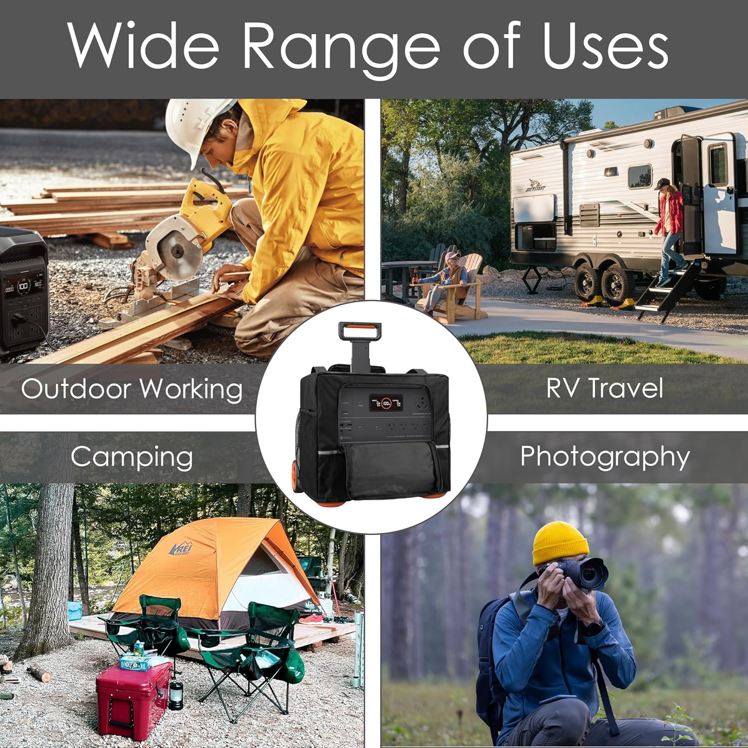 Generator Dust Cover for Solar Generators - Waterproof Protective Cover Compatible with Jackery Solar Generator 2000 Plus 400W and Solar Generator 3000 PRO 400W