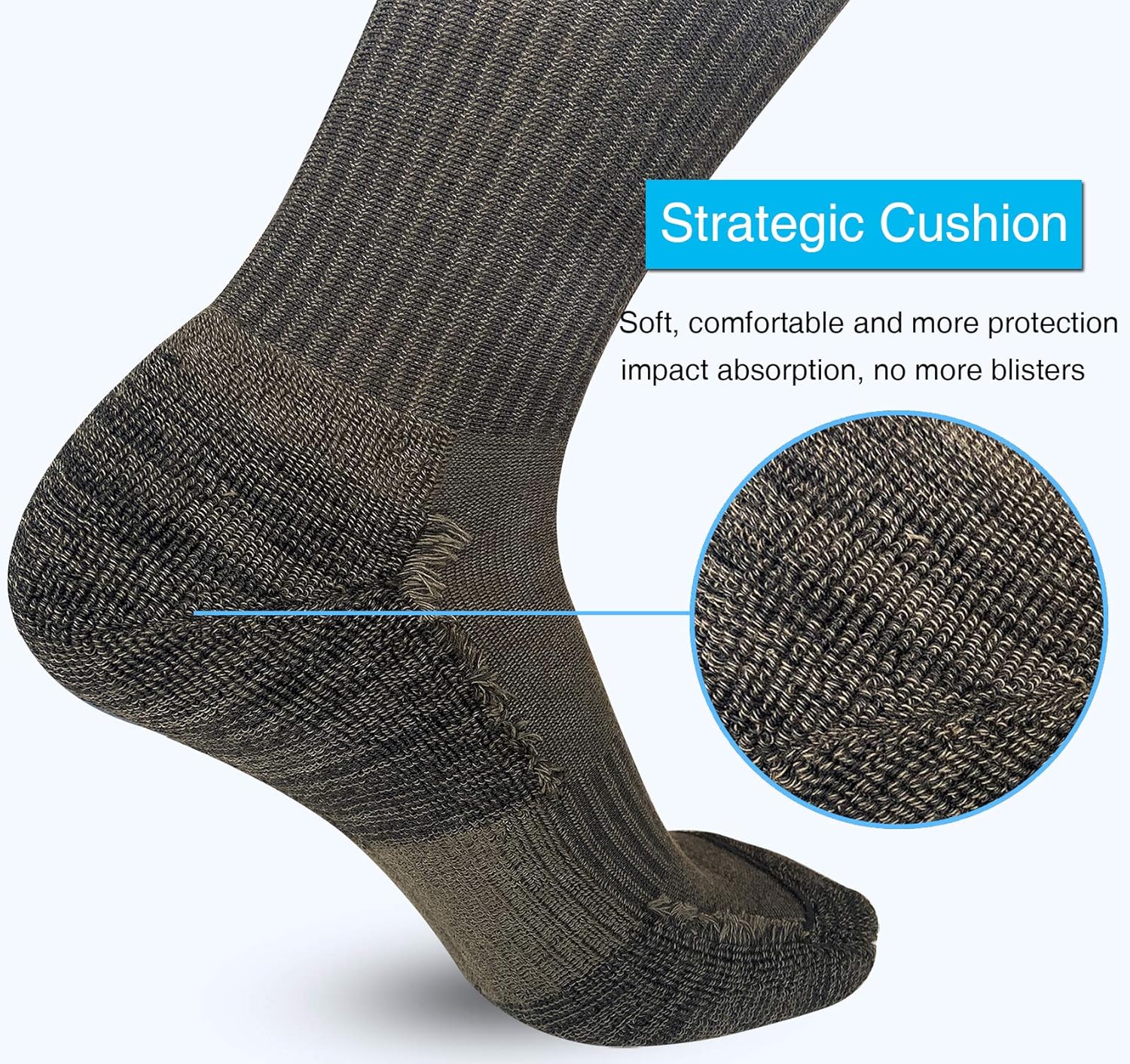 APTYID Men's Moisture Wicking Cushioned Crew Work Boot Socks (4-6 Pairs) - Image 5