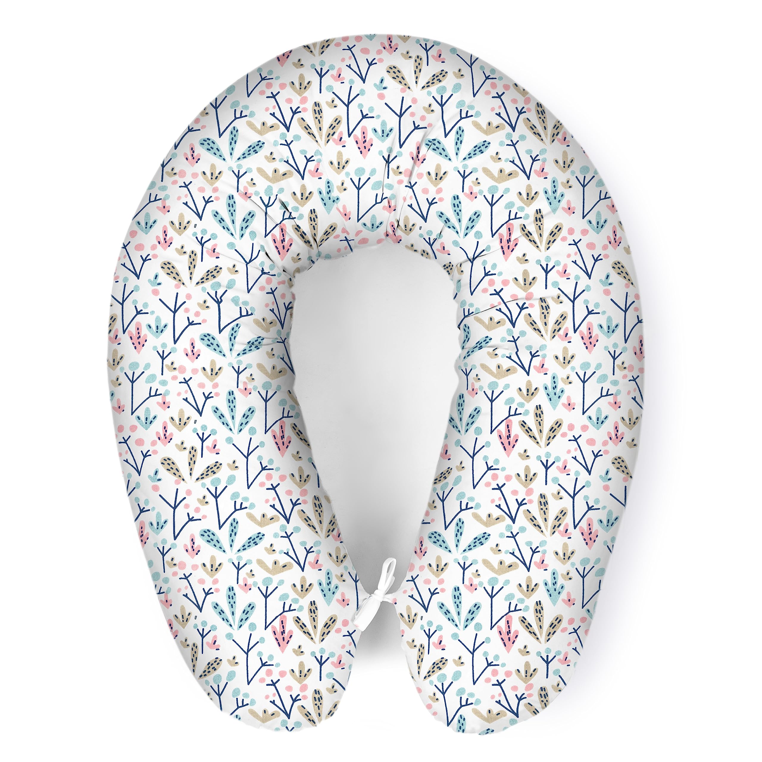 Coussin d'allaitement, de positionnement latéral, idéal pour la grossesse et les petits bébés, en coton, avec rembourrage et housse, 170 cm, au motif de boule de neige