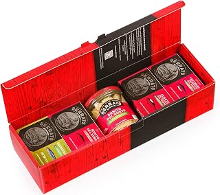CONSERVAS SERRATS - Geschenkbox Pack Bermeo - 9 Gourmet-Konserven aus dem Kantabrischen Meer - Weißer Thunfisch, Bauchlappen, Miesmuscheln und Sardinen - Baskische Handwerkliche Herstellung