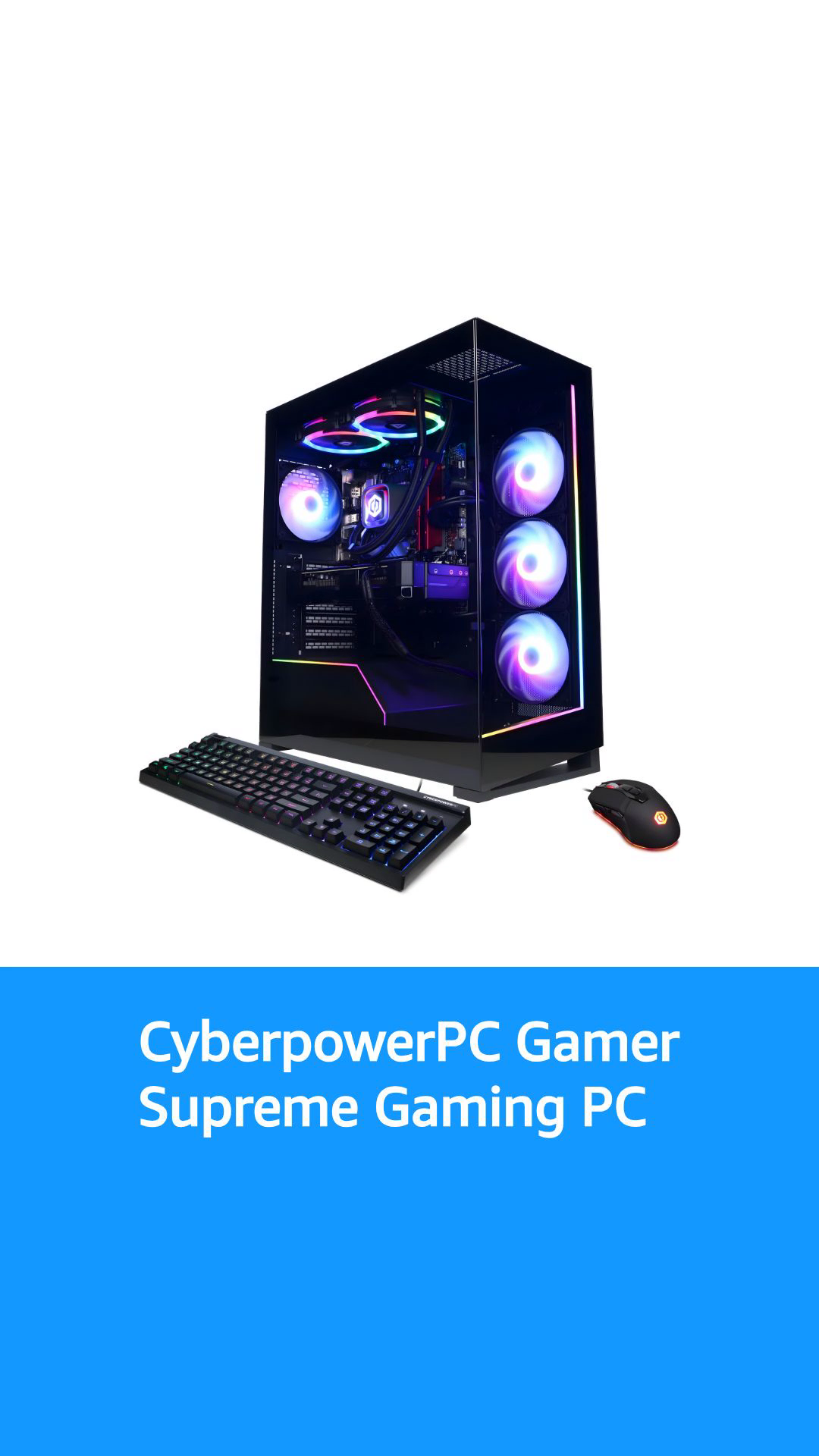 CYBERPOWERPC Gamer Supreme Liquid Cool Gaming PC, AMD Ryzen 7