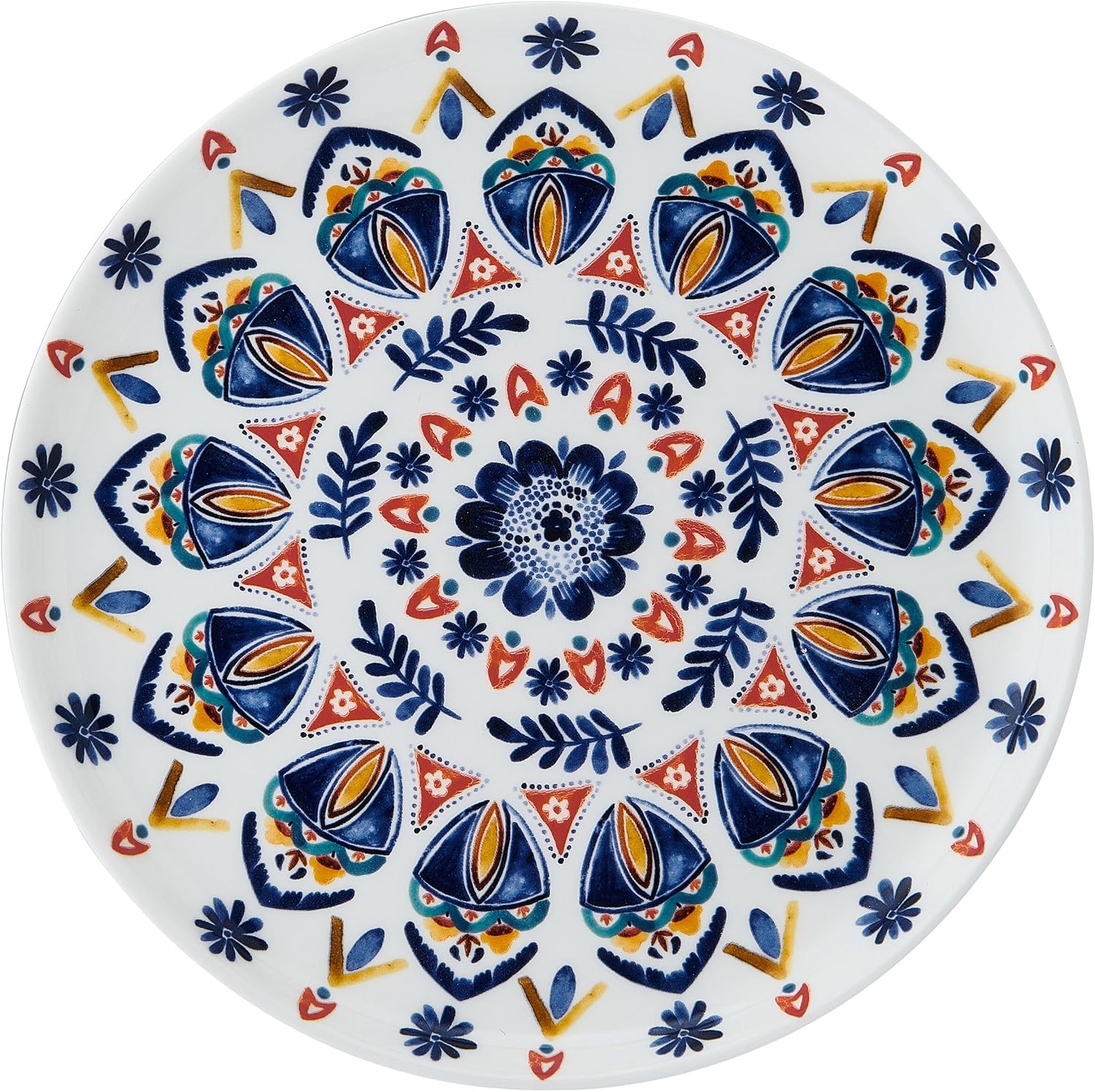 Mikasa Painted Medallion Set of 4 Bone China Salad Plates, 9 Inch