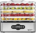 Magic Mill Food Dehydrator Machine | 5 Stackable Stainless Steel Trays Jerky Dryer with Digital Adjustable Timer & Temperature Control - Electric Food Preserver for Fruits, Veggies, Meats & Dog Treats