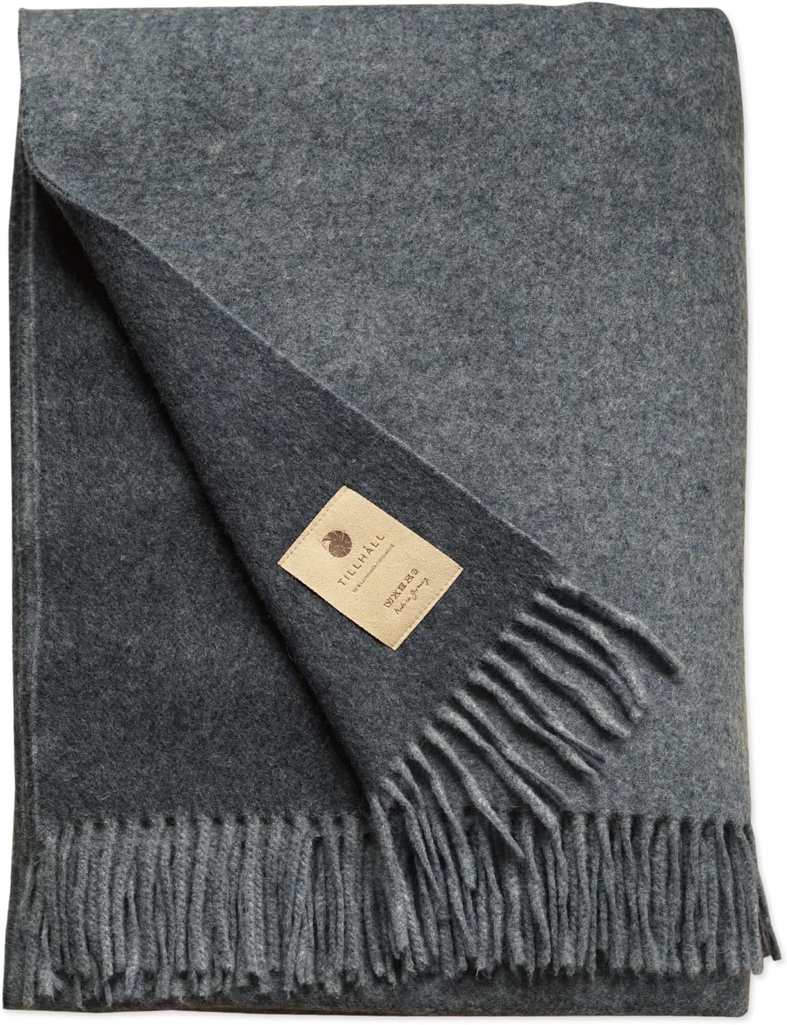 LORENZO CANA Kaschmirdecke – 100% Reines Kaschmir, Handgewebt, Super Flauschig, Maße 130x180 Cm, Grau