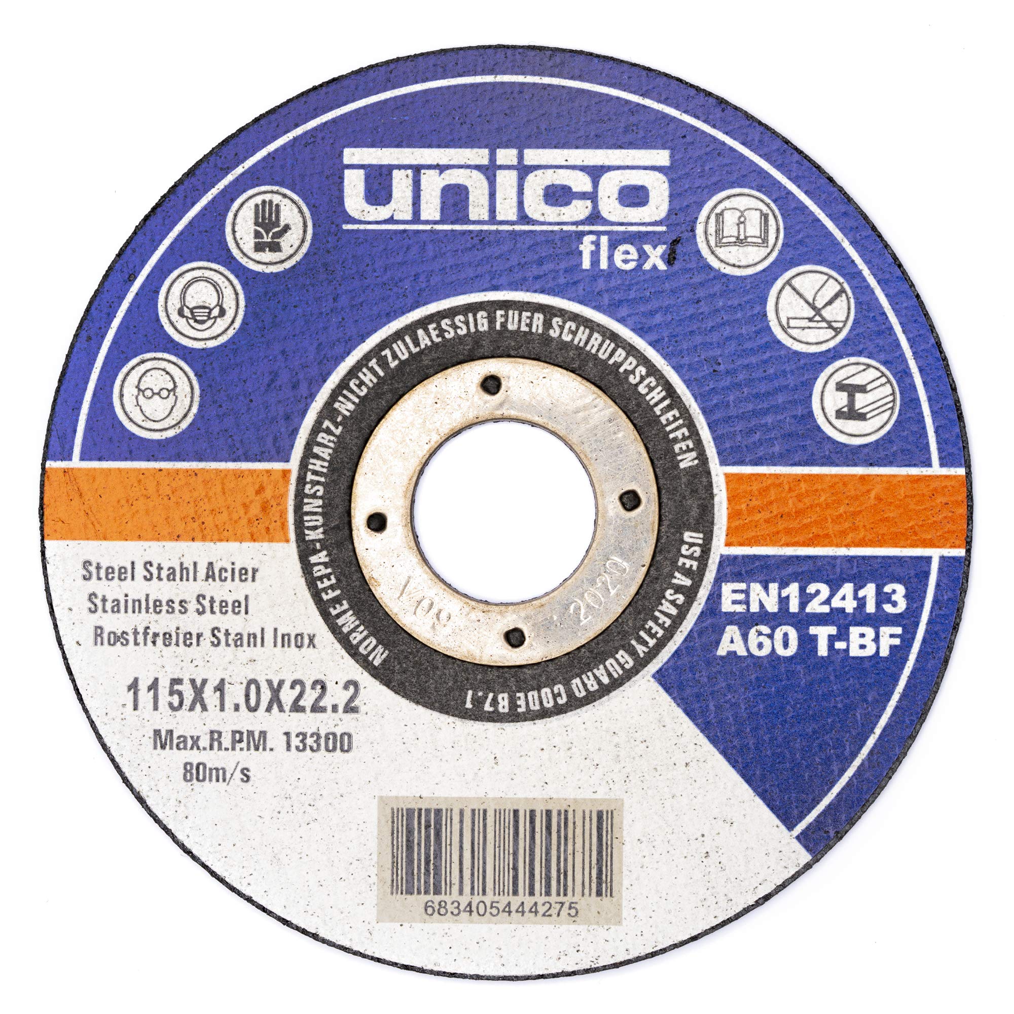 50x IPOTOOLS Disco per smerigliare 115 metallo in acciaio inossidabile, disco per smerigliare 115 mm x 1,0 mm, per metallo, acciaio e acciaio inossidabile Metallo Acciaio inossidabile