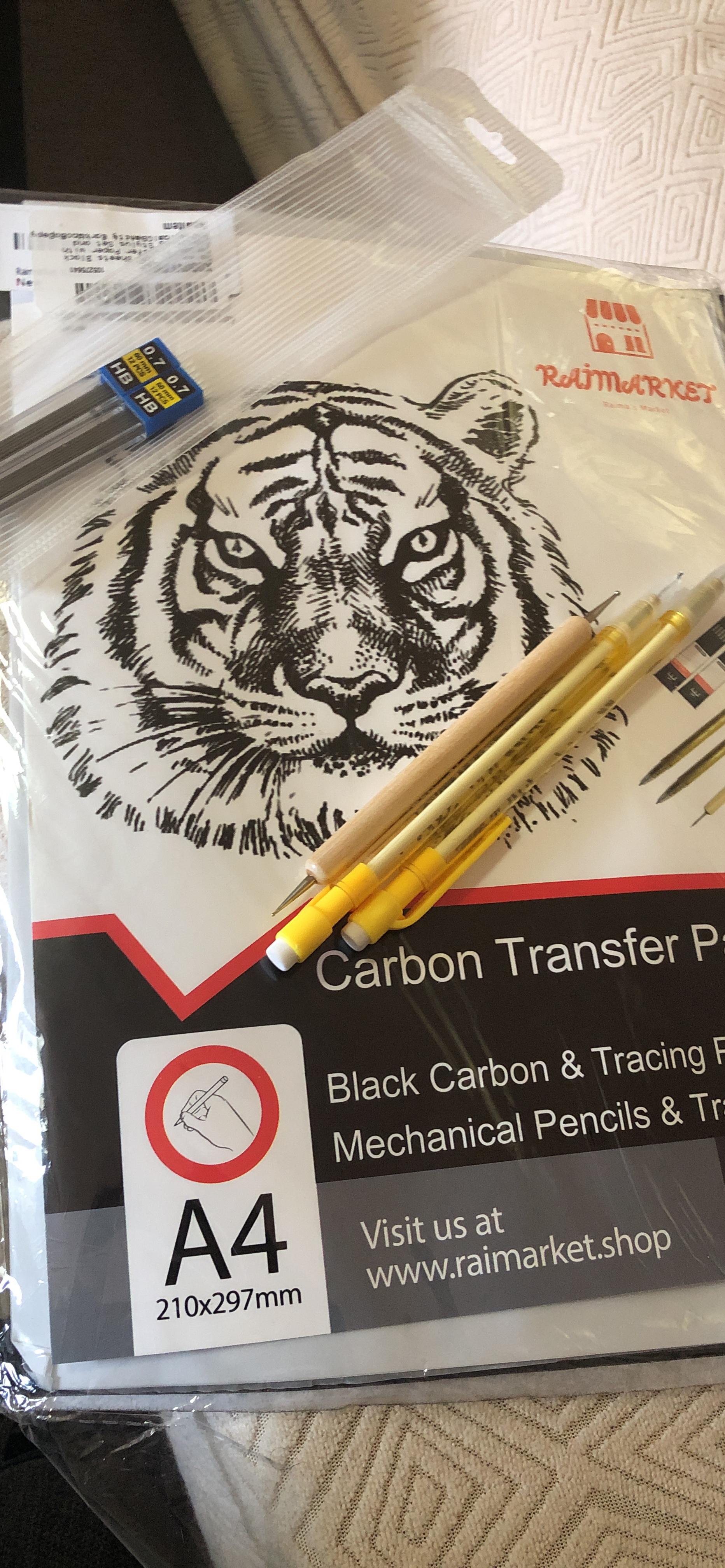 Raimarket 100 Sheets Black Carbon Transfer Paper with Embossing Stylus