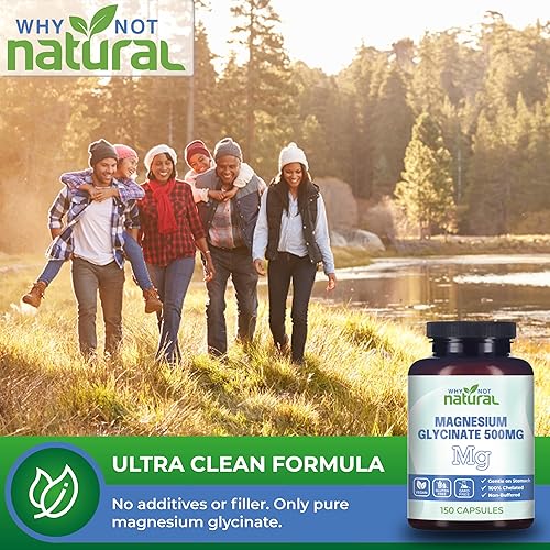 Miniatura 5 de Suplemento de cápsulas de glicinato de magnesio de 500 mg - Vegano, 100% puro, sin relleno, apoya el sueño y la relajación