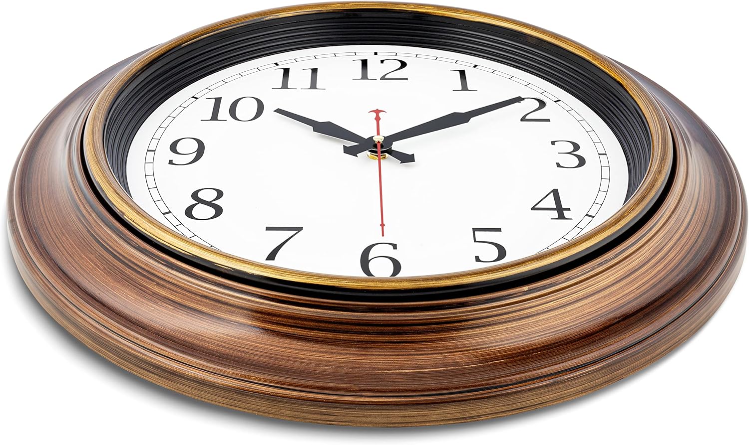 Bernhard Products Large Wall Clock 18" Quality Quartz Silent Non Ticking, Battery Operated for Home/Living Room/Over Fireplace, Beautiful Decorative Timeless Stylish Bronze XL Clocks, Easy to Read