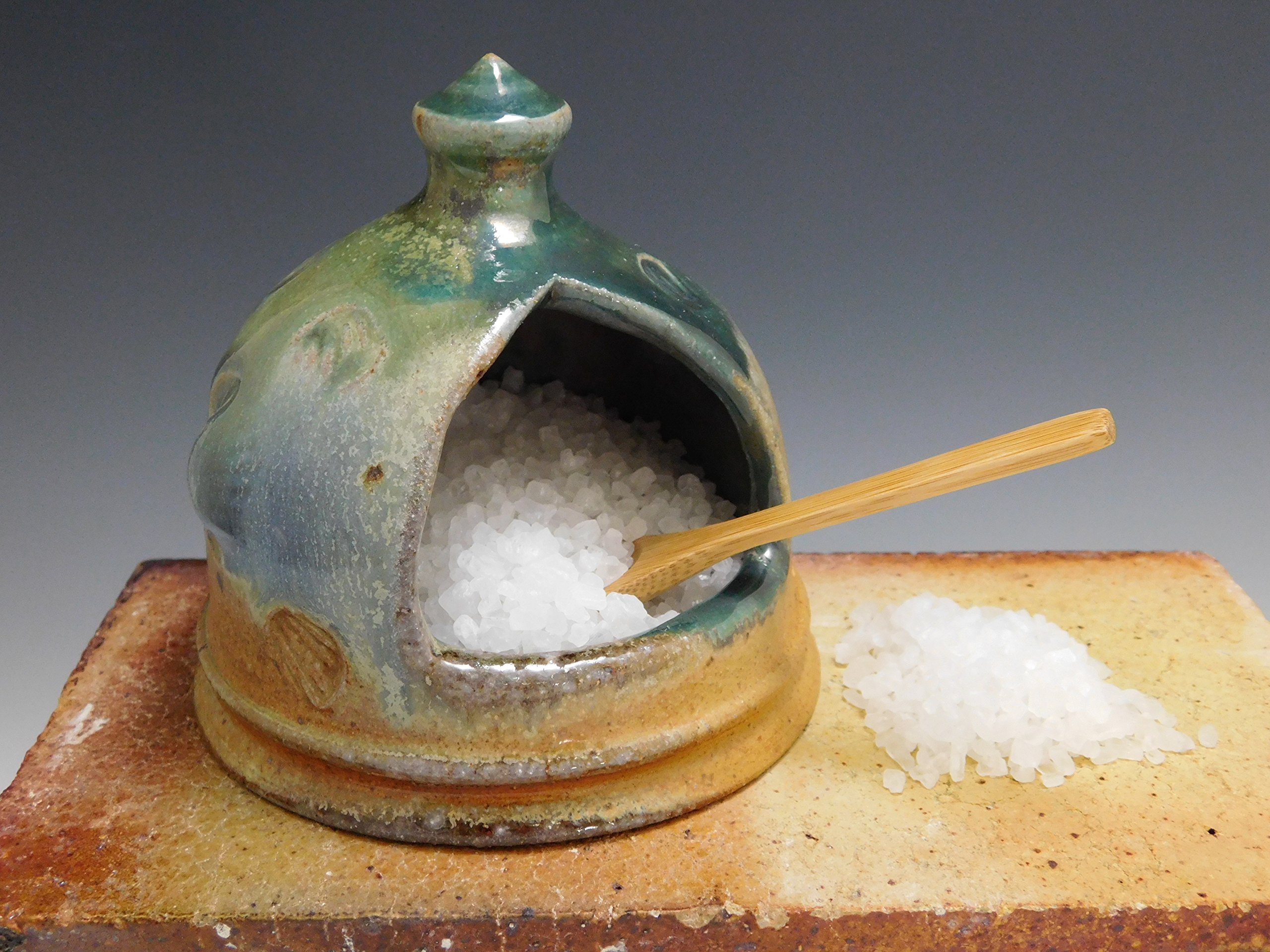 478- Salt Cellar, Salt Pig, Soda Fired, Thrown on Potter's Wheel, Unique Gift