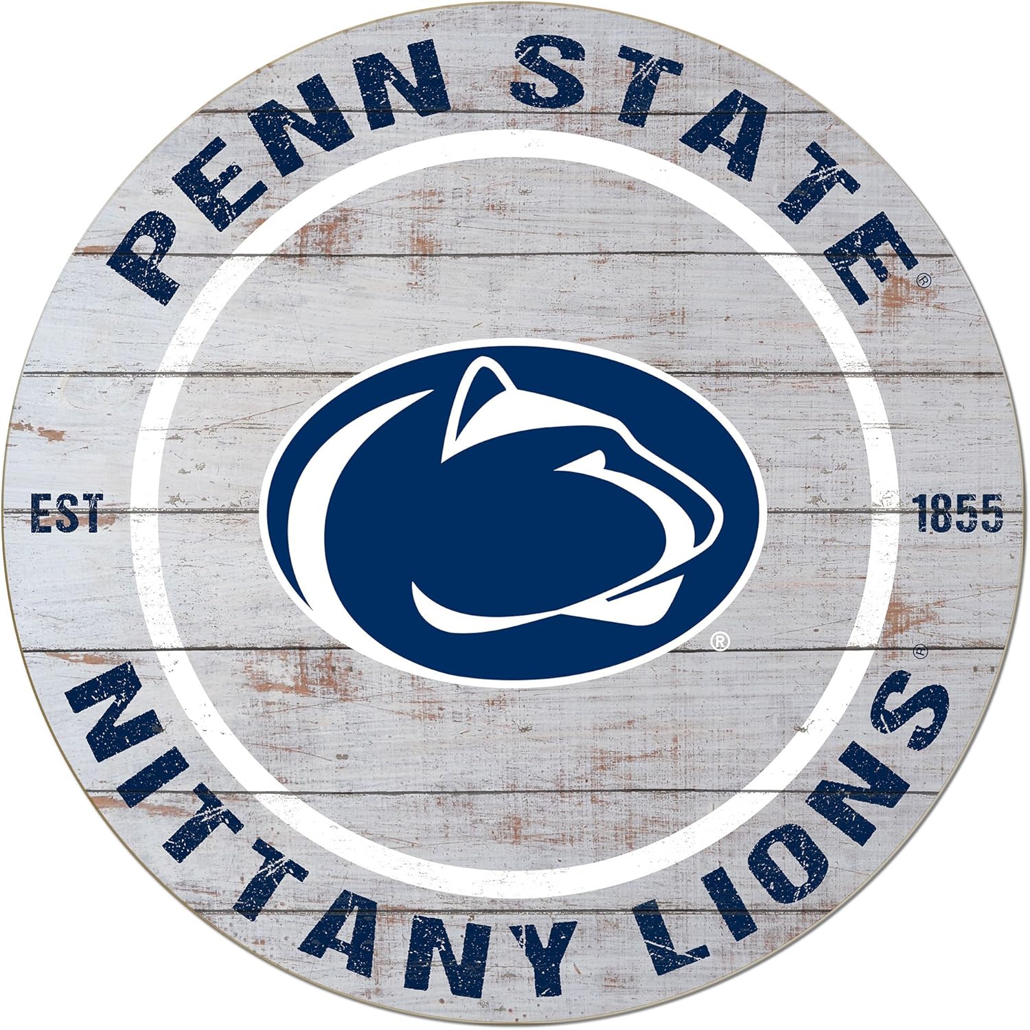 KH Sports Fan 20"x20" Classic Penn State Nittany Lions Weathered Circle Sign,1032100397 , Blue