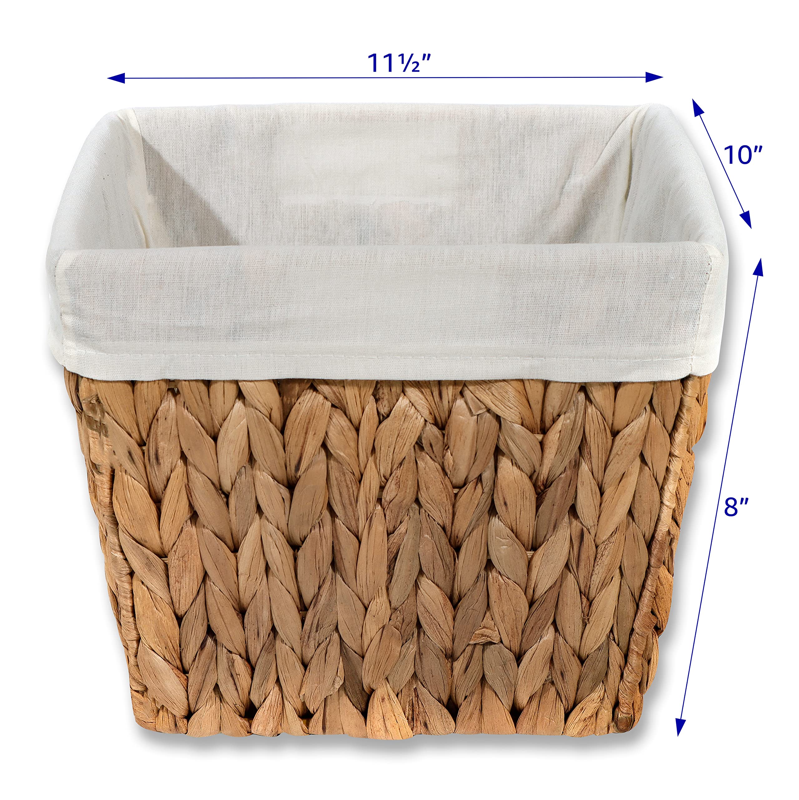 Kosz do przechowywania hiacyntu 29 cm, z uchwytami i wkładką z tkaniny, prostokątny, marki Trademark Innovations (zestaw 4 szt.)