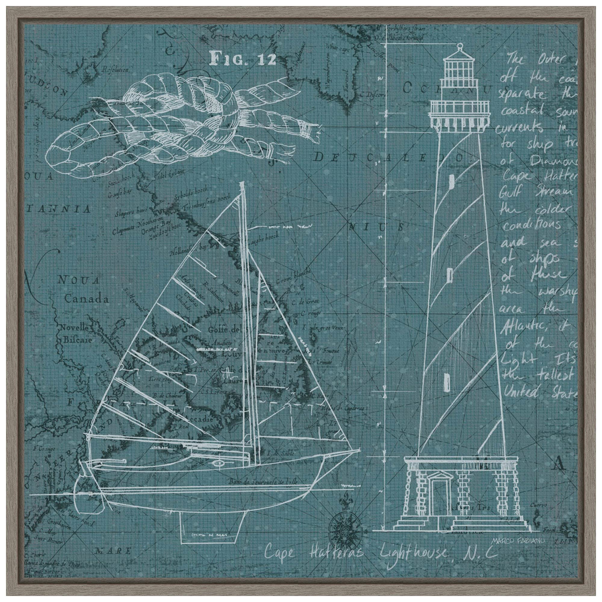 Amazon.co.jp: Amanti Art Coastal Blueprint III 作者： Marco