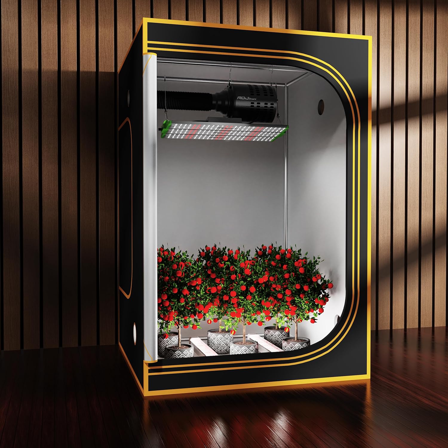 RDJ Bouns 240W 2x4 Grow Light & Under Canopy LED Grow Lights Kit with U60 Light Bars, Inline Fan with Carbon Filter Kit, and Under-Canopy Grow Light Cascade Cable Harness for Indoor Tents