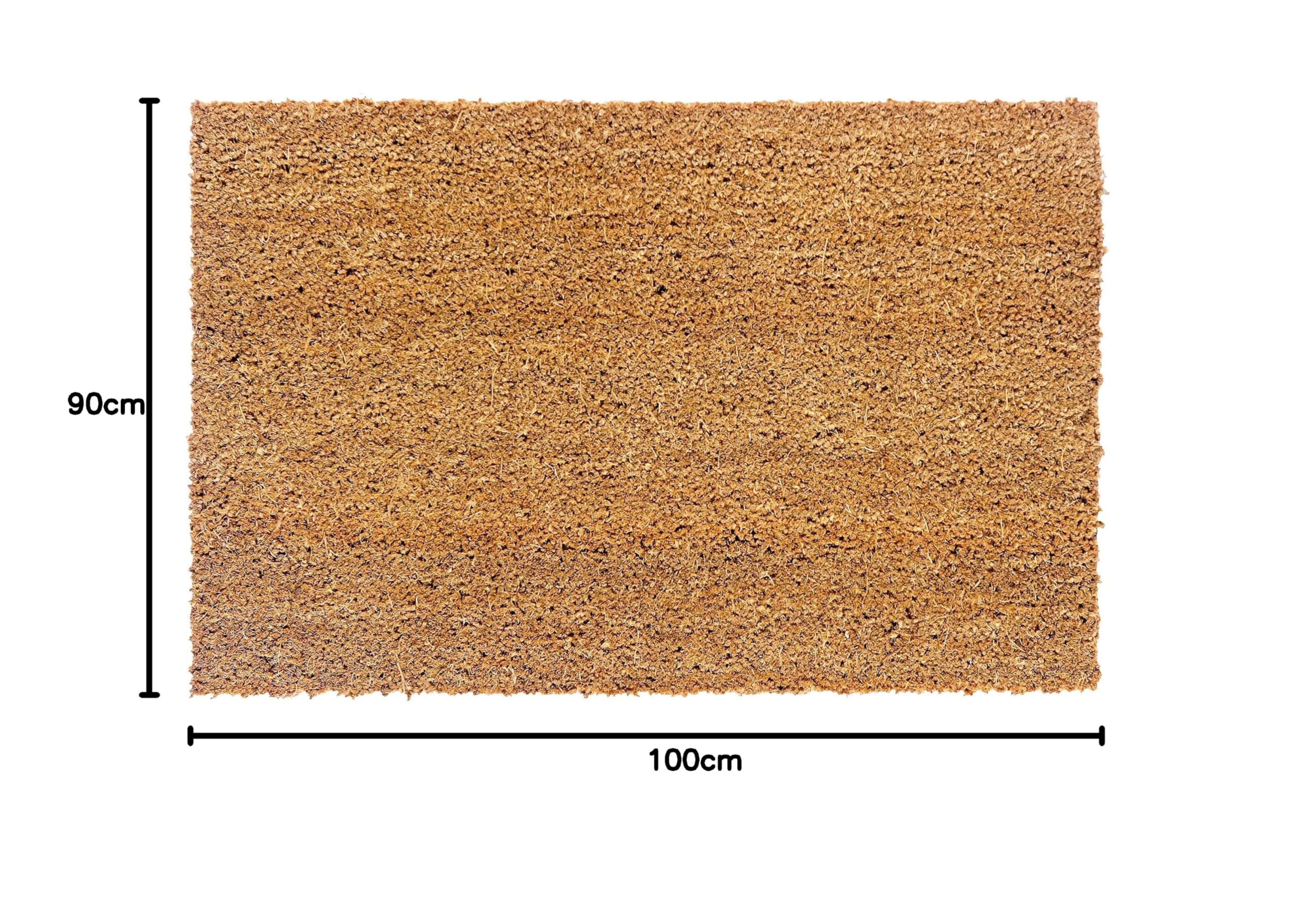 Carpido Felpudo Coco 90x100 cm Resistente al Corte - Felpudo de Coco de 24mm Natural, Antibacteriano y Extremadamente Resistente - Felpudo Felpudo Anti Suciedad