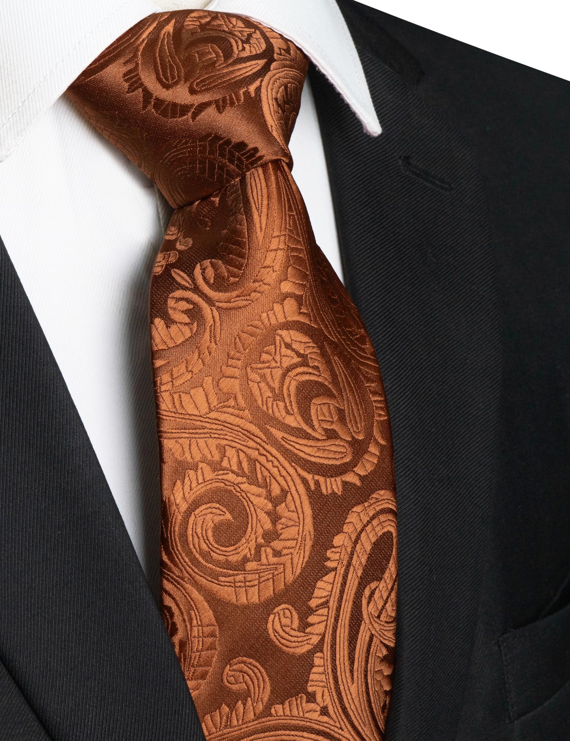 JEMYGINS Paisley zestaw krawatów z barokowym wzorem, męski, poliester, elegancka poszetka, spinka do krawata, kwiat, na wesele, do biznesu, wielokolorowa