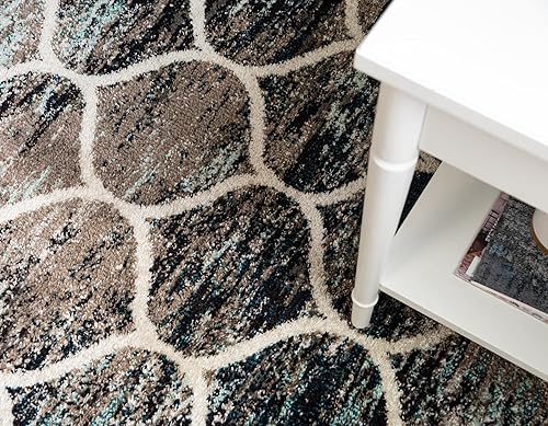 Miniatura 200 de Rugs.com Lattice Frieze Collection Alfombra – 4 x 6 pies, alfombra mediana negra perfecta para salas de estar, comedores grandes, planos abiertos