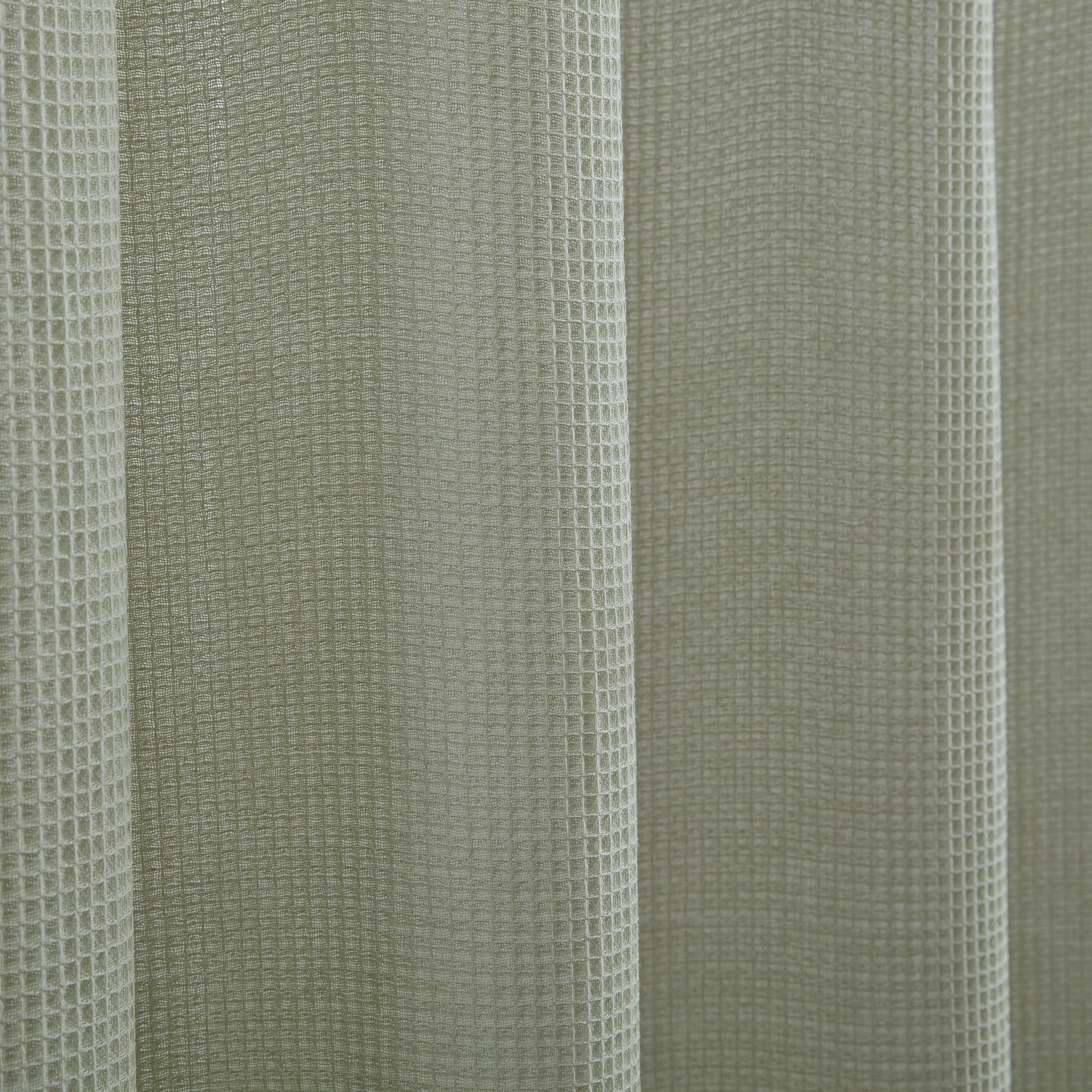 Kenneth Cole Rideau de Douche en Tissu léger et Moderne avec Trous de Crochets sur Le Dessus (Vert gaufré uni, 177,8 x 182,9 cm)