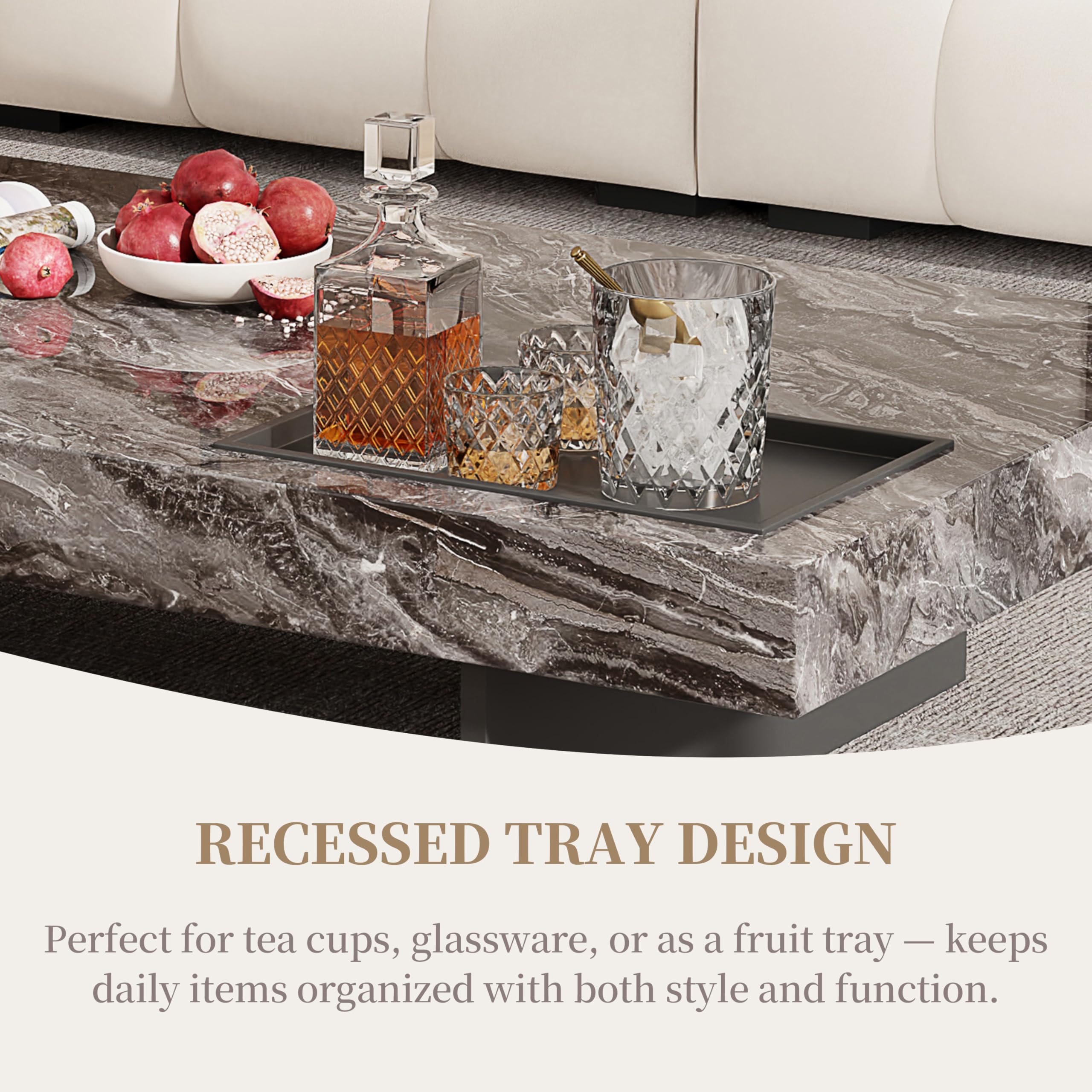 ★期間限定価格★T25 Stone modern table 韓国インテリア Amazon.com: Modern Coffee Table for Living Room, 51.2