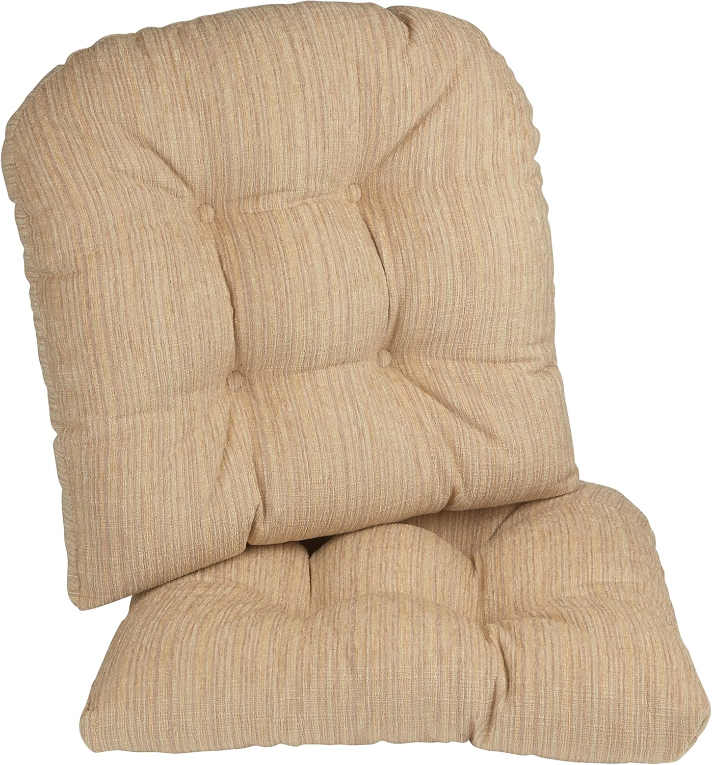 Klear Vu Gripper Overstuffed Universal Non-Slip Dining Chair Cushions for Kitchen Decor or Office Use, U-Shaped Skid-Proof Seat Pad, 17x17 Inches, 2 Count (Pack of 1), Sand 2 Count (Pack of 1) Sand