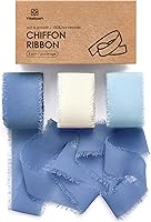 Vista 19 de Vitalizart Juego de Cintas de Seda de Gasa de Colores Mixtos de 1 pulgada x 75 yardas, 5 yardas x 15 rollos de tela con flecos para invitaciones