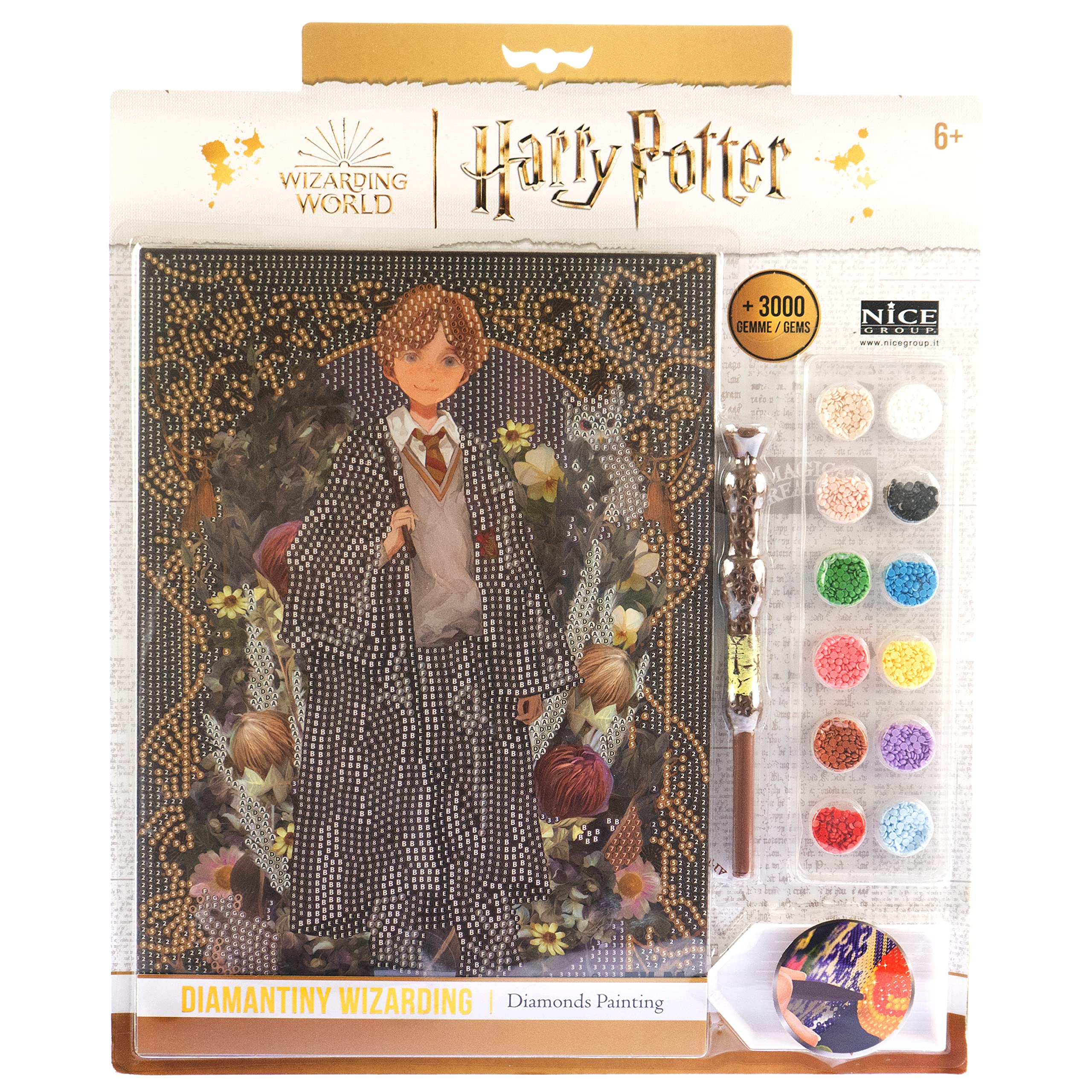 DIAMANTINY Kit mosaïque Diamond Painting Harry Potter 30×40 cm – 6 000 cristaux - Beaux-Arts et Loisirs créatifs
