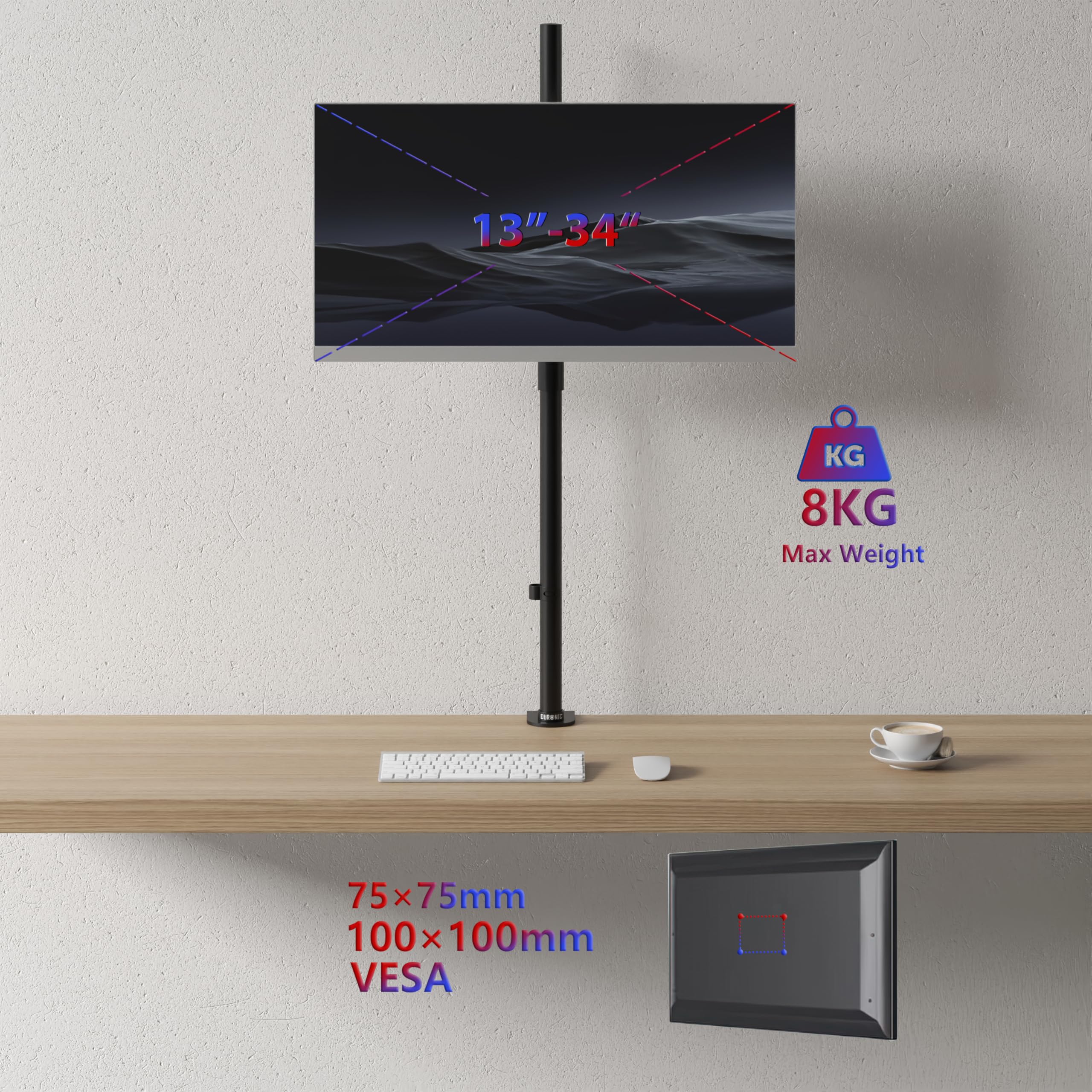 Duronic DMT251X2 BK Brazo para Monitor de 13" a 32" de 8 kg
