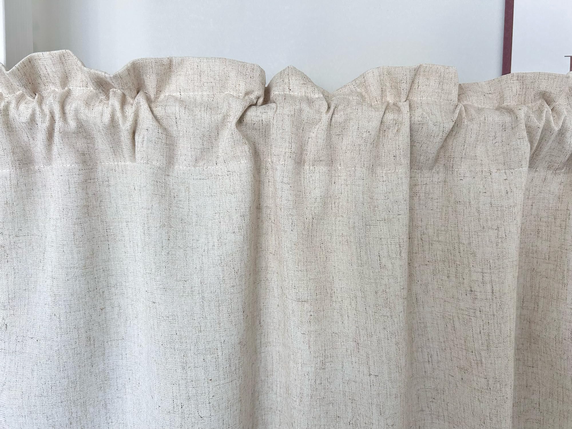 Tenda da cucina opaca, corta, con asta, in stile bistrot, con effetto lino, tenda moderna per cucina, tinta unita, larghezza 100 cm x altezza 60 cm, 1 pezzo