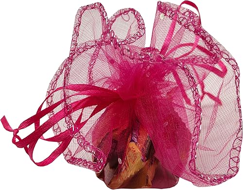 Miniatura 8 de Ankirol 100 bolsas de organza transparente con cordón redondo de organza para joyas, bolsa de dulces de 10.2 in/10.2 pulgadas de diámetro
