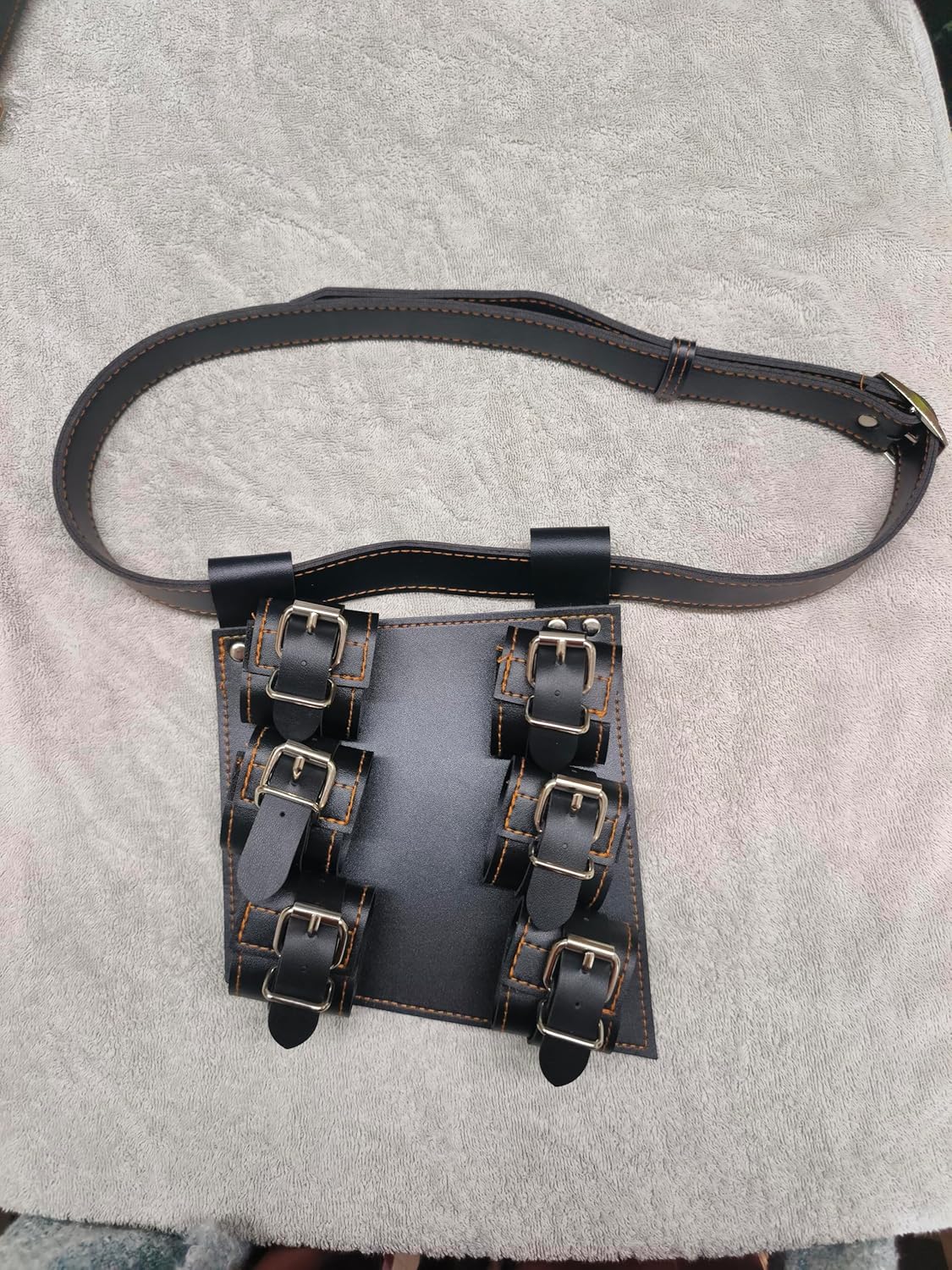 LEONARK PU Leather Sword Frog with Adjustable Belt Medieval-Style Weapon Carry Case Holder for HEMA Sword Longsword Katana Cosplay