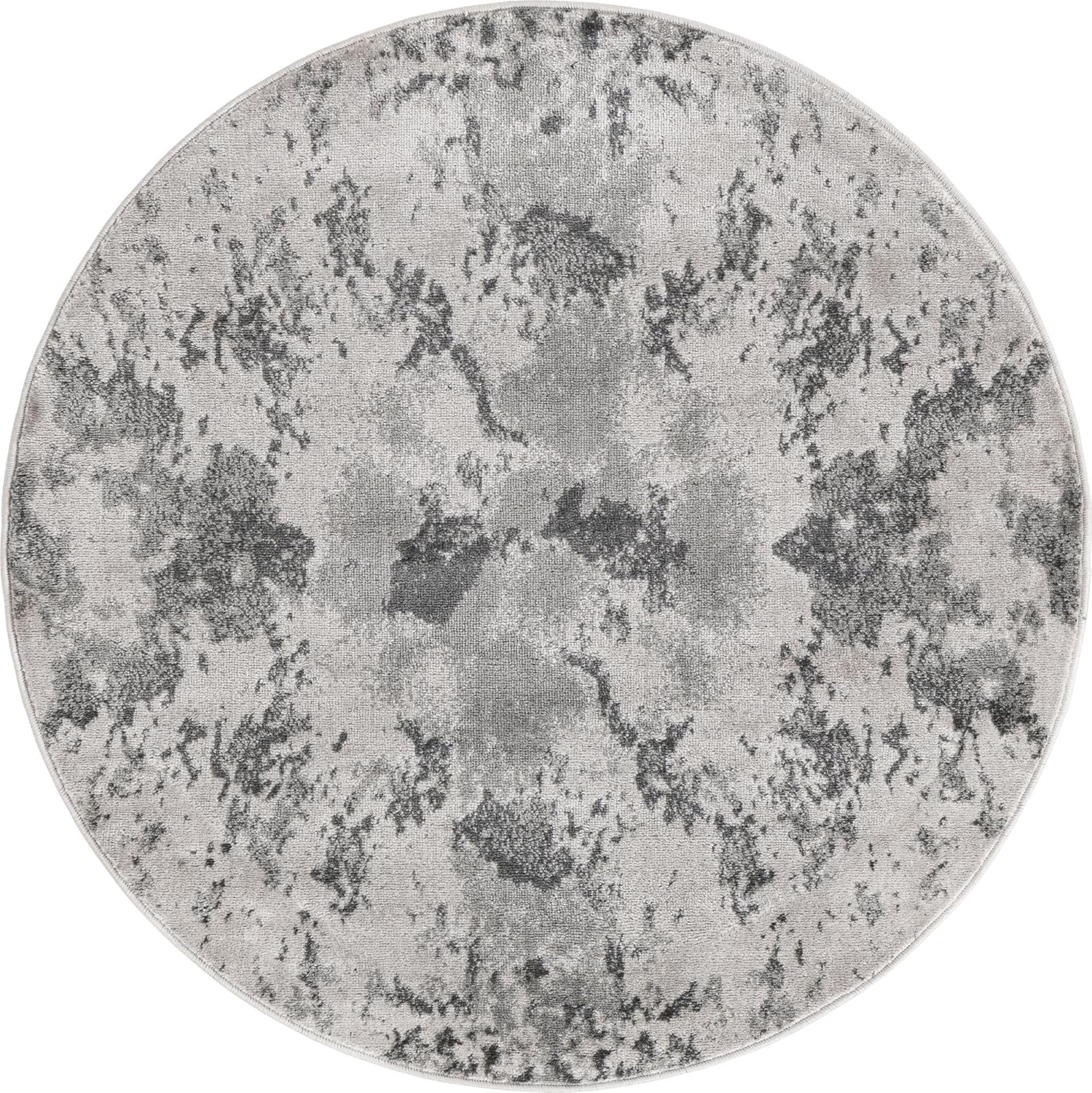 Unique Loom Metro Collection Area Rug (4' 1" Round, Light Gray/ Gray)
