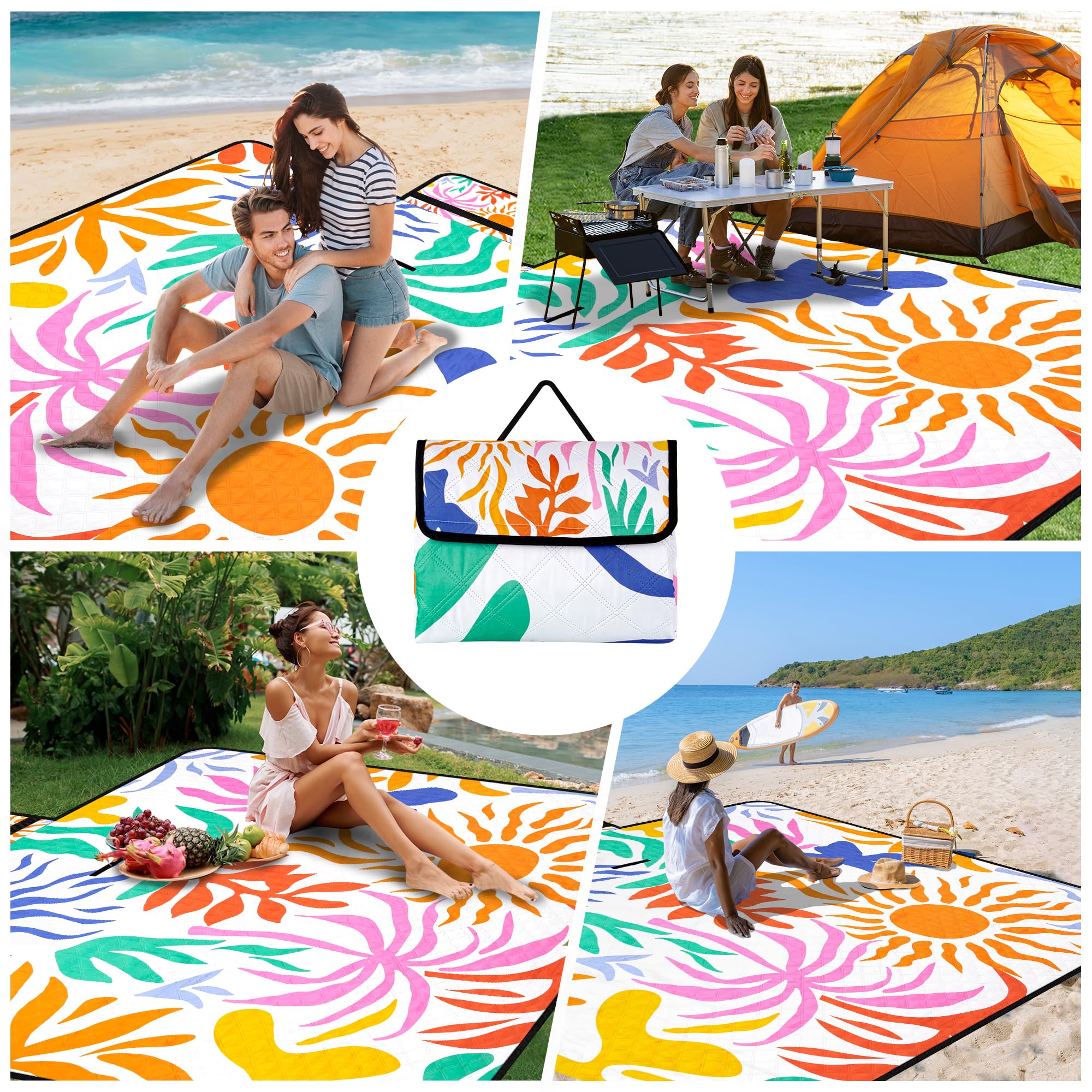 Sandproof Picnic Blanket American Flag Picnic Blanket – Waterproof ...