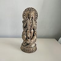 Vista 7 de Estatua de Freya Dios nórdico Freyja Estatua de diosa para altar resina de dioses nórdicos tallado Panteón de Navia para colección del hogar