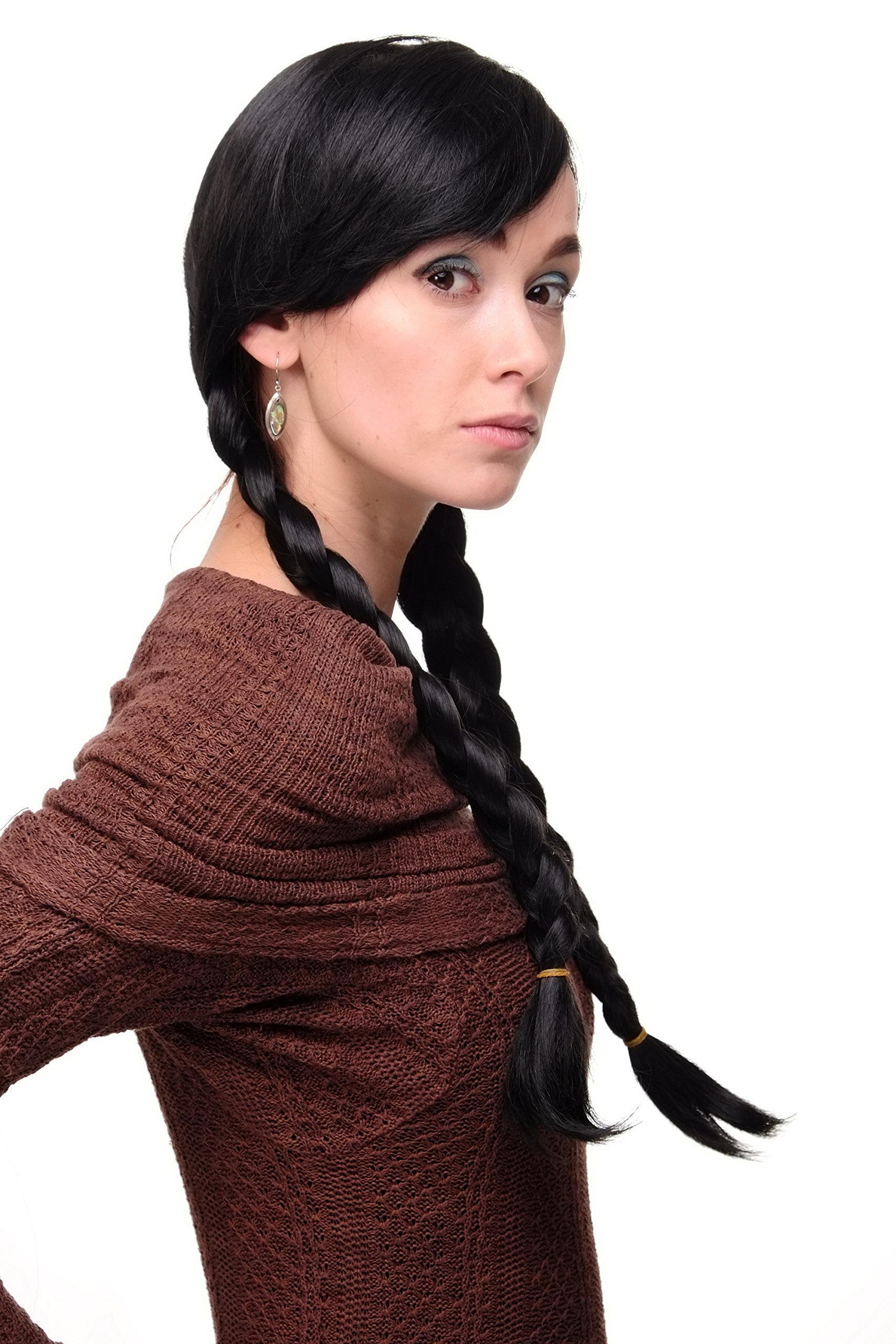 WIG ME UP 3446-1B Lady Quality Wig Cosplay long braided pigtails braids Schoolgirl Harajuku Japan Gothic Lolita black - Image 2