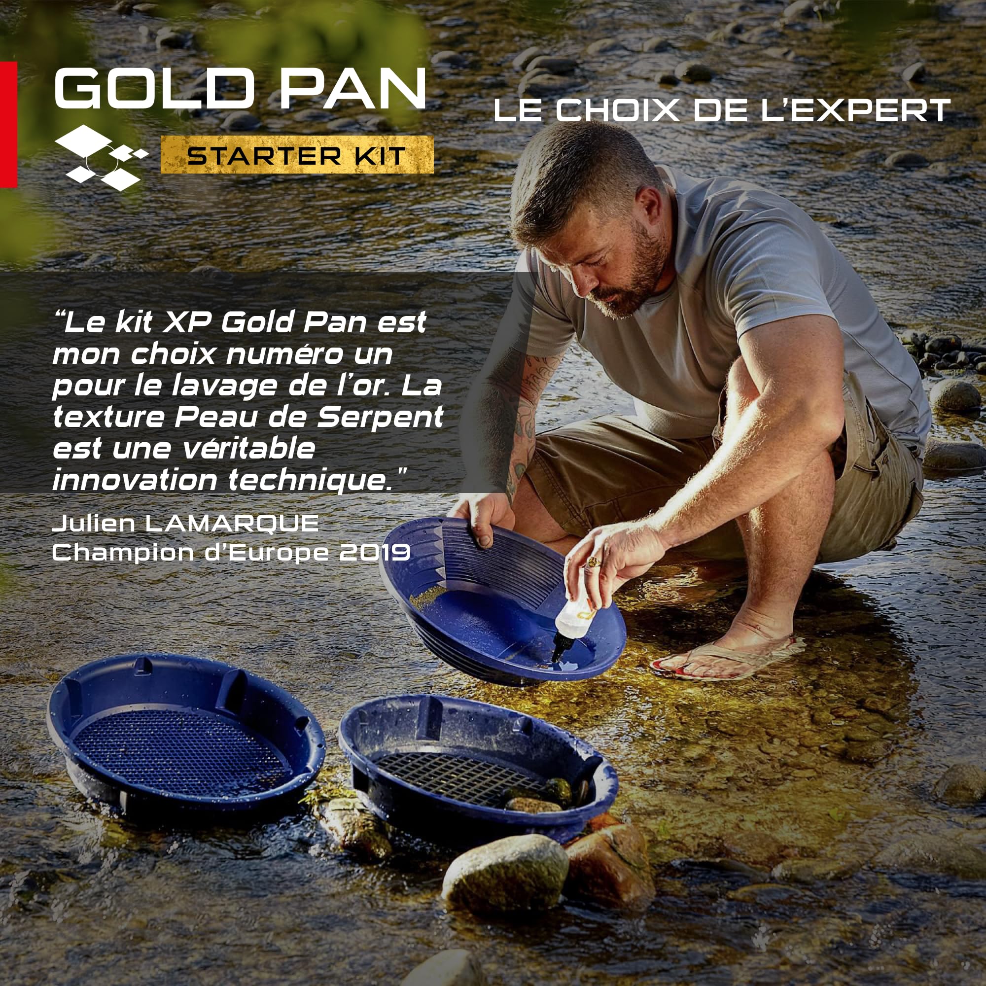 XP Metal Detectors Kit de démarrage Gold Pan - Inclus pan 37cm, tamis et accessoires GP-Starter-KIT