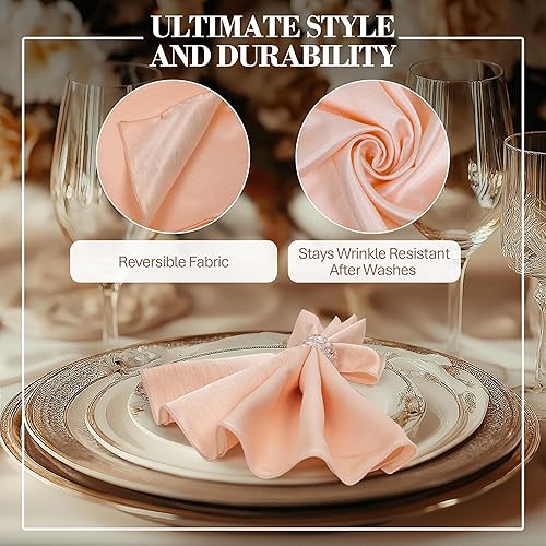 Miniatura 191 de Ultimate Textile -1 docena - Reversible Shantung Satin - Majestic - Servilletas de tela Majestic de 17 x 17 pulgadas color azul pizarra