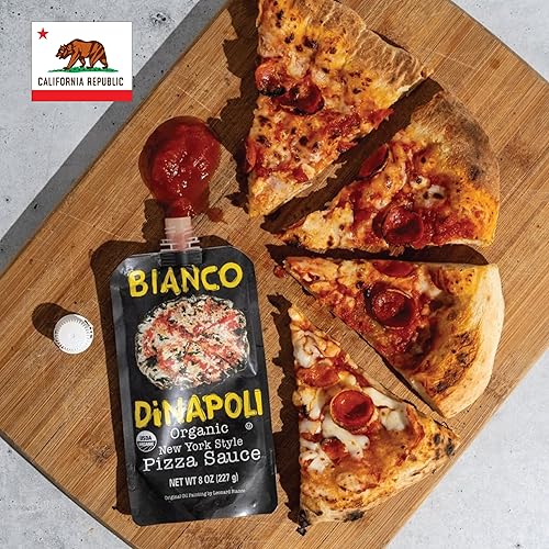Miniatura 9 de Bianco DiNapoli Salsa de pizza orgánica estilo NY  Tomates cultivados en California madurados con vid  Hecho con ajo orgánico, albahaca, tomates y