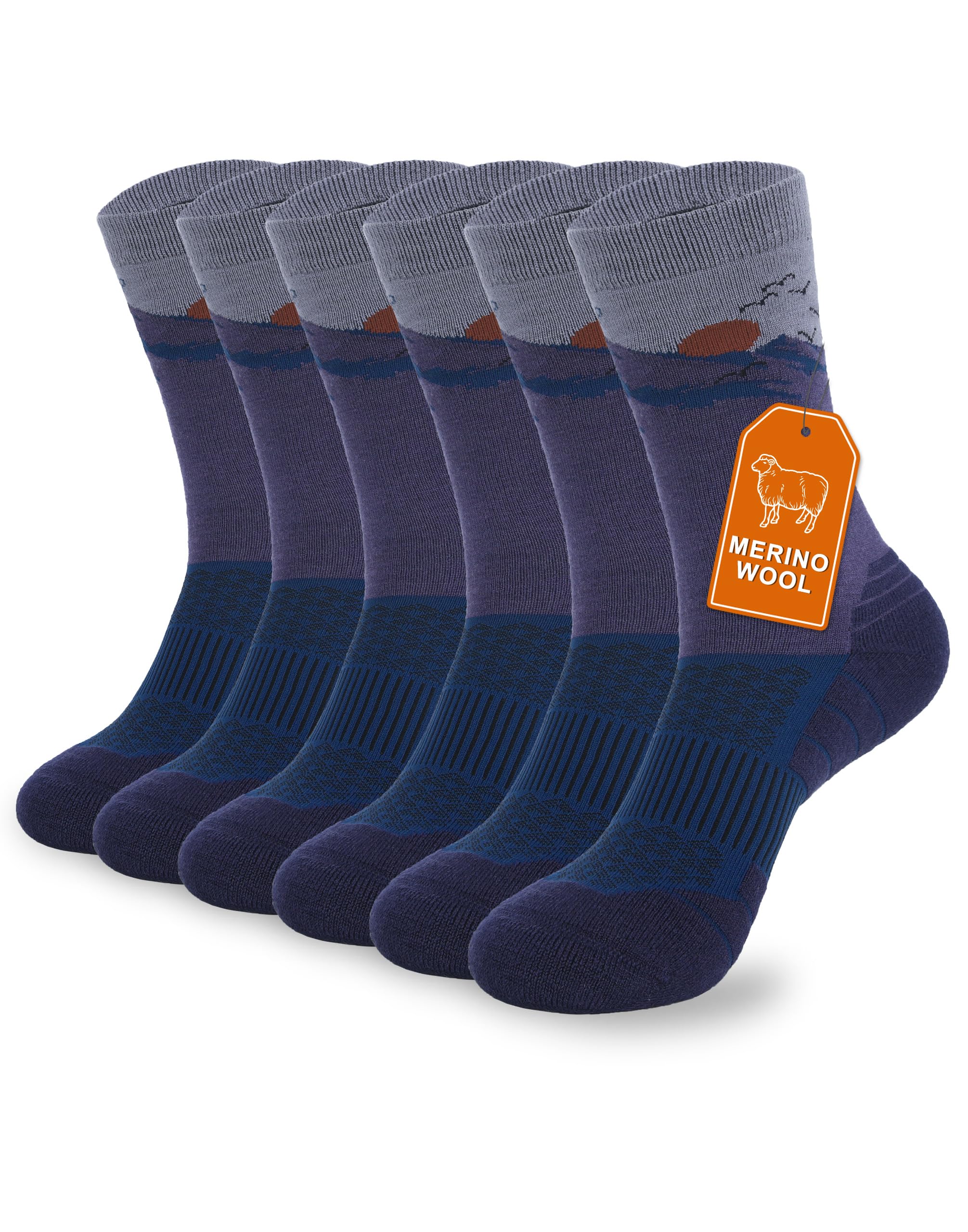 Pioneer Camp Merino-Wandersocken für Herren Damen – Atmungsaktive Geruchshemmende Trekkingsocken mit Dämpfung Blasenschutz – Bequeme Schweißableitende Laufsocken für Outdoor 3 Paar